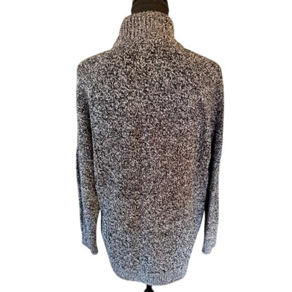 Lands’ End Women’s 1X Black White Marled Button-Front Cardigan - Picture 4 of 6